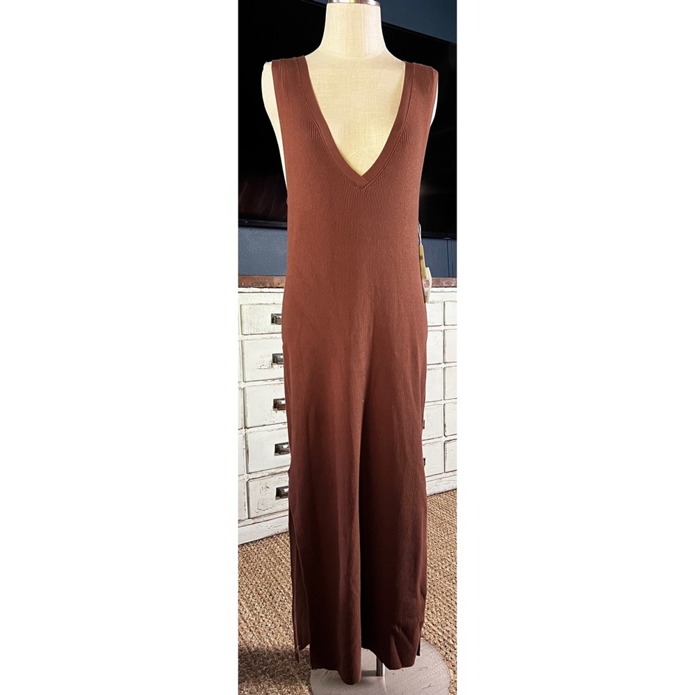 Anthropologie Daily Practice Slim V-Neck Two Piece Knit Dress Set M - Picture 2 of 14